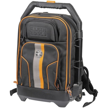 Klein Tools Backpack, Rolling Tool Backpack, Black/Orange 55604